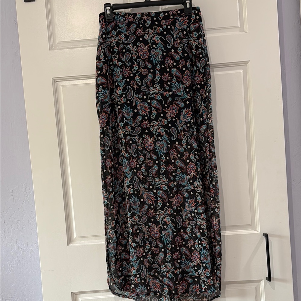 Lush Pink and Blue Maxi Pencil Skirt Casual Resort Wear